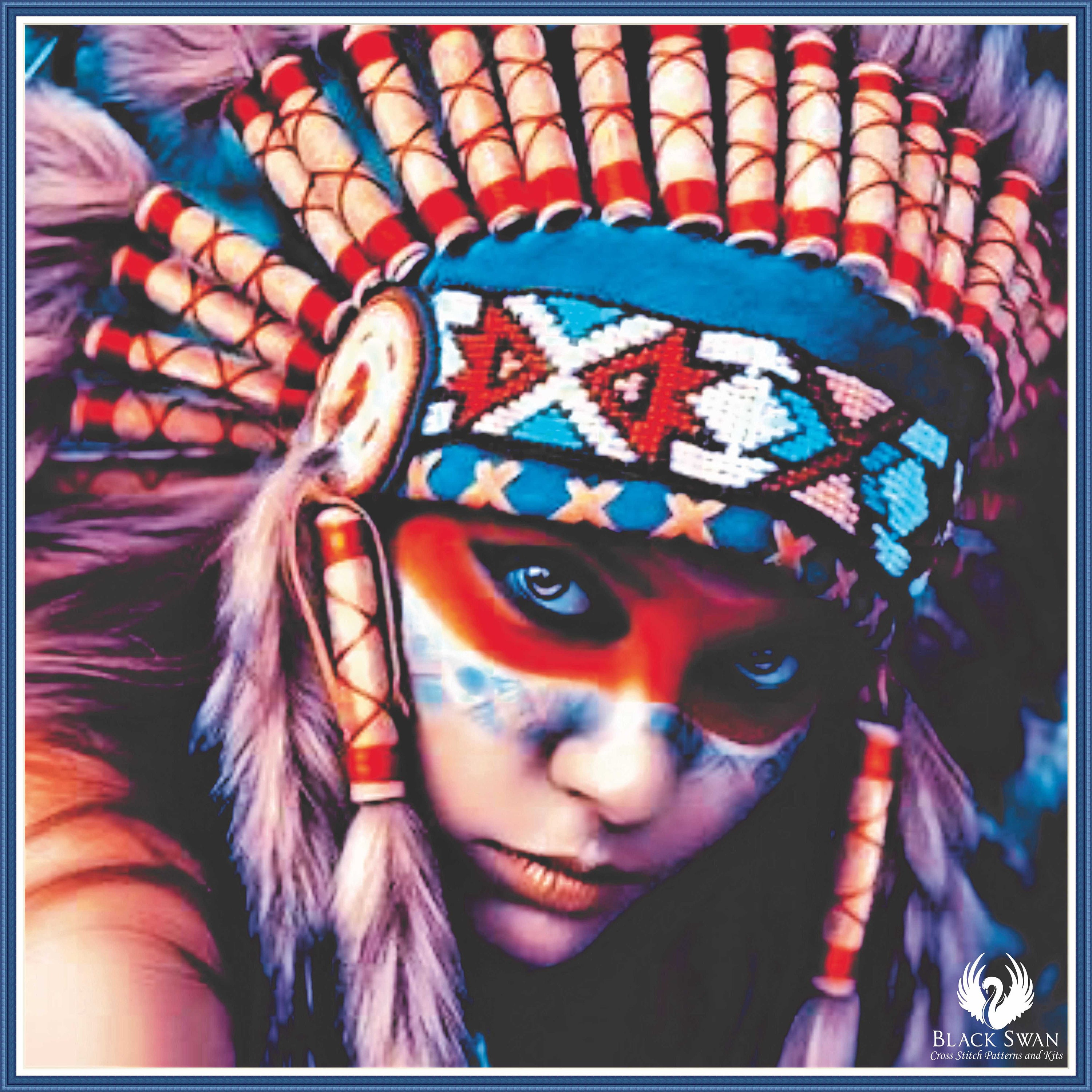 Native American - Chart Counted Cross Stitch Pattern Craft PDF - Etsy