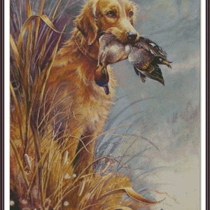 Jagdsaison Hund Vögel Wildes Tier - Kreuzstichmuster PDF