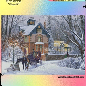 Victorian Holiday Stone Bridge Cross Stitch Pattern: San Francisco Cityscape (PDF)