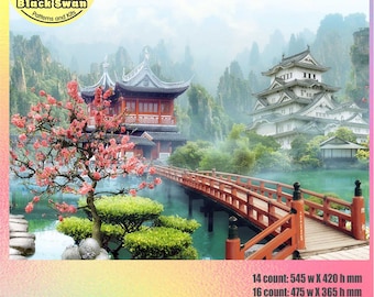 The Japanese Garden - Chart Counted Cross Stitch Pattern craft PDF