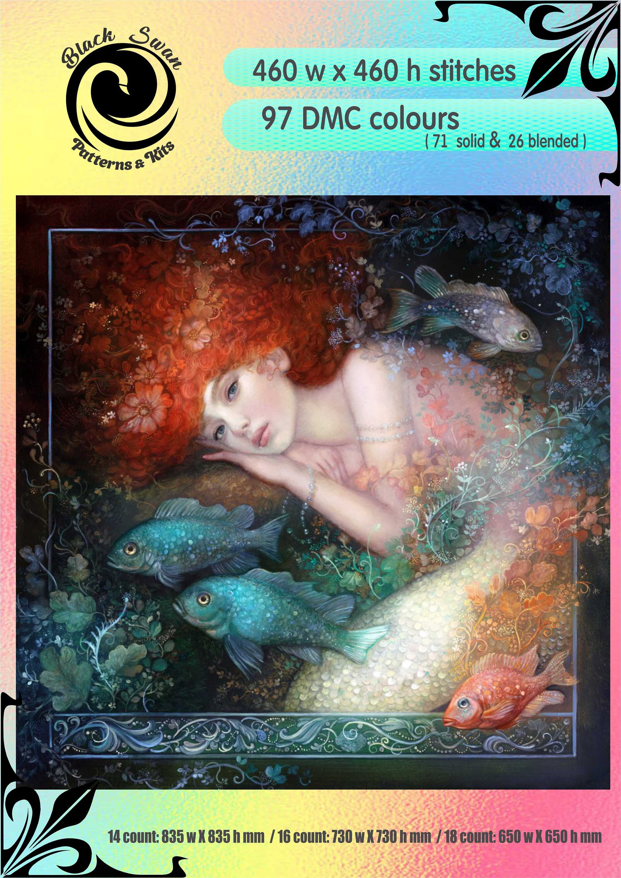 Mermaid - Chart Counted Cross Stitch Pattern Craft PDF - Etsy