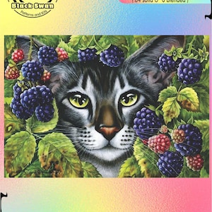 Brombeeren Katze & Schmetterling Wildtier - Zählvorlage Zählmuster PDF