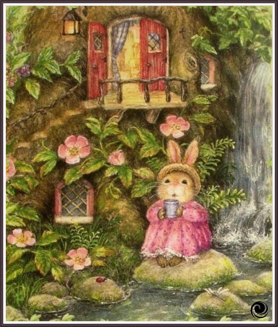 Bunny Rabbit Tea Time - Chart Counted Cross Stitch Pattern Craft PDF - Etsy