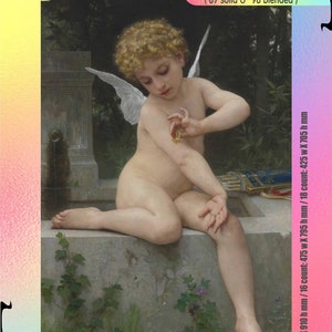 Cupid with Butterfly Cross Stitch Pattern: Virgin with Angels (PDF)