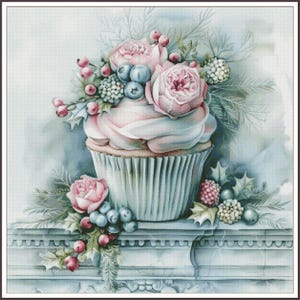 Frosty Winter Cupcake - Kreuzstichmuster PDF
