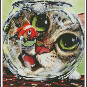 Food Chain Dreaming Cat Wildkatzen - Stickmuster Kreuzstichmuster PDF