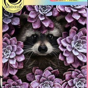 Waschbär Ozelot Elster Bauernhof Freunde Hühner im Rosengarten - Zählvorlage Zählmuster PDF Handarbeit