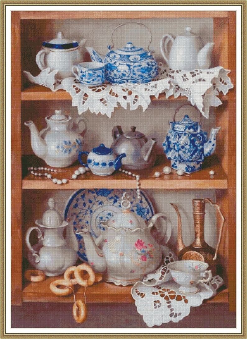 Teapot Chart Counted Cross Stitch Pattern Craft PDF Etsy