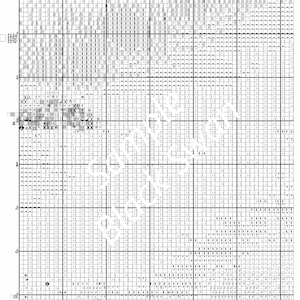 May include: Black and white cross stitch pattern chart with a snowflake design. The chart is labeled "Page 1 Somewhere Over the Rainbow" and includes numbers and letters for reference.