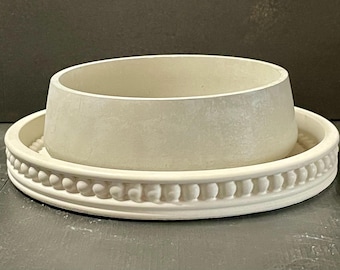 Cement Planter w/ Tray | Concrete Bowl | Candle Vessel | Optional Eco-Friendly or Food Safe Sealant and Drainage Hole | HANDMADE | JLK