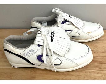 Vintage 1990s NWT FootJoy Soft-Joys II Womens Golf Shoes Size 8M White Purple