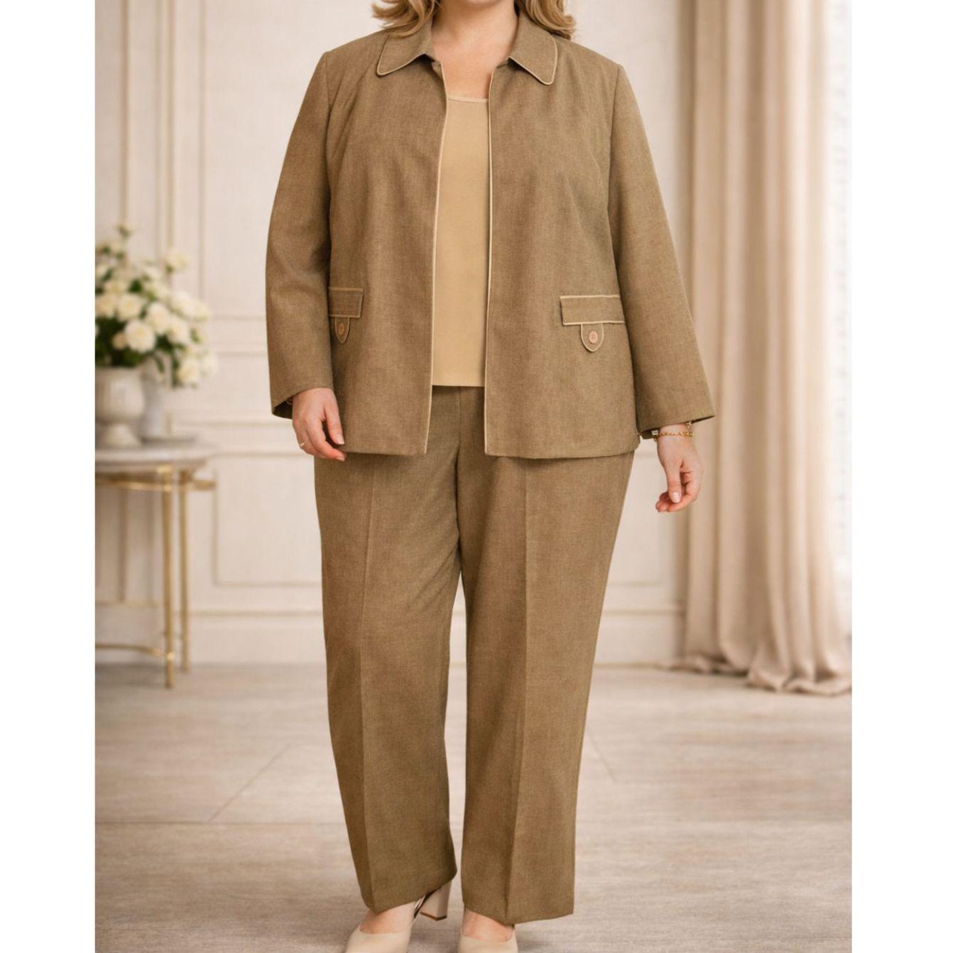 Pantalon Habillé Sag Harbour - Rouge Brique Taille 1X - Ceinture élastique Avec Cordon, Poches Latérales