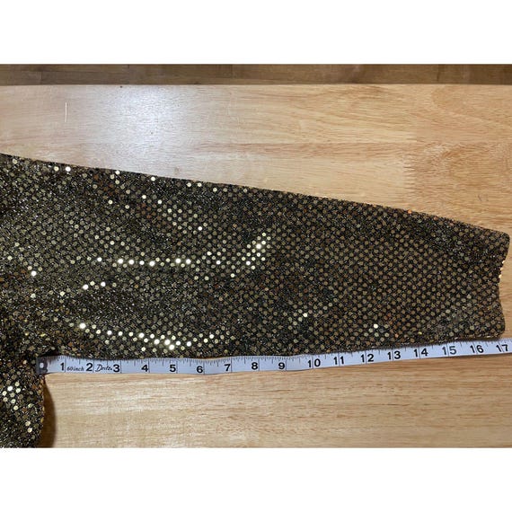 Vintage David Rose Gold Metallic Open Blazer Jack… - image 10