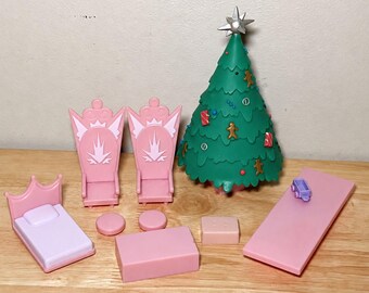Lote de 10 accesorios vintage del Castillo de Papá Noel de Rudolph, Playing Mantis Memory Lane
