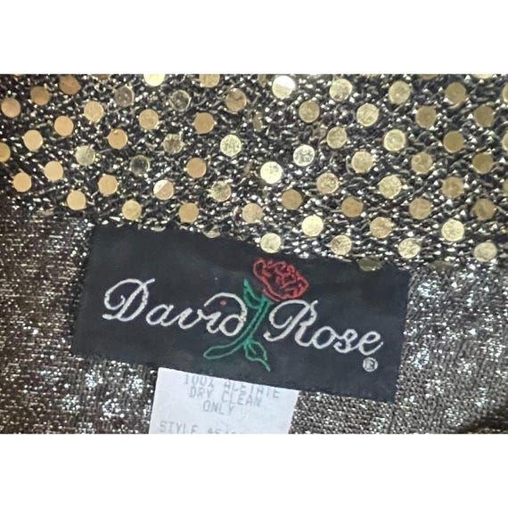Vintage David Rose Gold Metallic Open Blazer Jack… - image 4