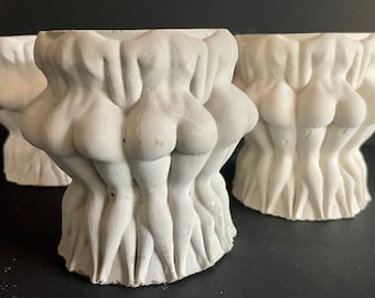 Cement Booty Planter | Concrete Butt Pot | Unique Candle Vessel | Sexy Legs | Sealant & Drainage Hole Options | HANDMADE | JLK