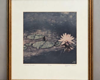 Vintage Cynthia Davis Monets Garden Signed Limited Edition Print 37/100 Framed