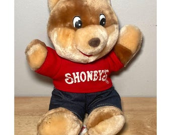 Vintage 1999 Shoneys Bear Douglas Plush 12" Restaurant Mascot Teddy