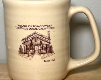 Vintage Doral Tobaccoville NC Town Hall Stoneware Advertising Mug