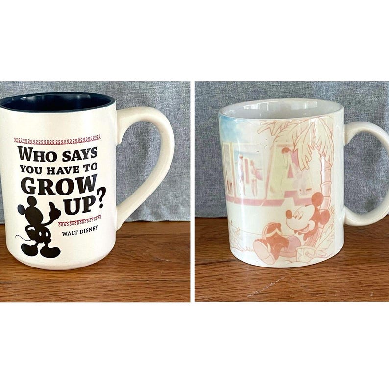 Vintage Disney Mickey Mouse Mug Set Applause Hallmark Coffee Cup Collection Retro Disney Kitchen Decor Gift for Disney Fans image 1
