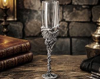 3D Metal Dragon Wine Glass Goblet Fantasy Style 01
