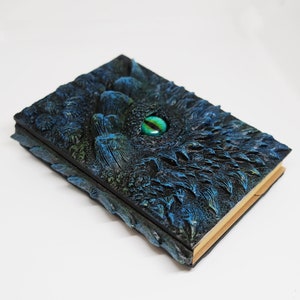 3D Dragon Eye Blank A5 Notebook | Dragon of Water Element, Blue Dragon Notebook, Sketchbook, Diary