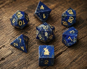 Lapis lazuli-edelsteendobbelstenenset: RPG-bordspel