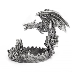 3D metalen draak dobbelsteenhouder sleutelhouder fantasiestijl