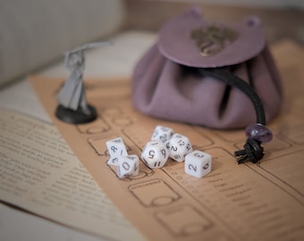 Tiny Polyhedral Dice Set / Mini Dice Set of 7 - White / More Colour Available / Dice for RPG games / Table-top Board Game DND