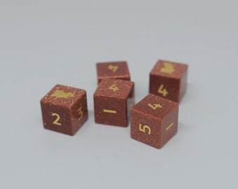 Kostki K6 z czerwonego piaskowca: kostki do gry planszowej RPG