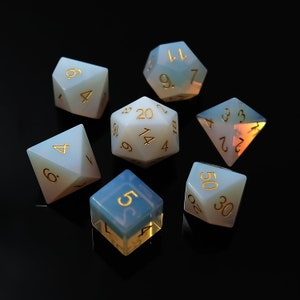 Opalite Würfel Set Edelstein Würfel Set von 7 für DND Brettspiel für RPG Table-Top Game