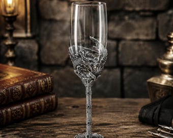 3D Metal Dragon Wine Glass Goblet Fantasy Style 02