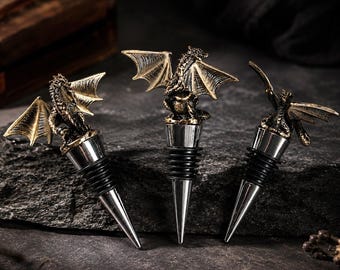 Dragon Bottle Stopper/Wine Stopper / 3D Metal / Accessories for Home Bar Restaurant