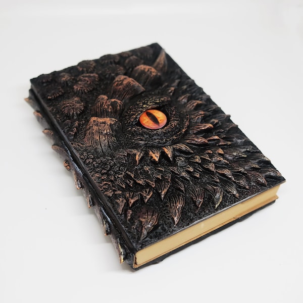 3D Dragon Eye Blank A5 Notebook | Dragon of Earth Element, Brown Dragon Notebook, Sketchbook, Diary