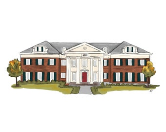 University of Arkansas Alpha Chi Omega House - Etsy