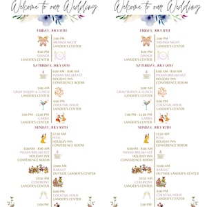 Wedding Timeline Program - Florals