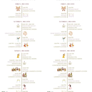 Wedding Timeline Program - Garden Florals Simple
