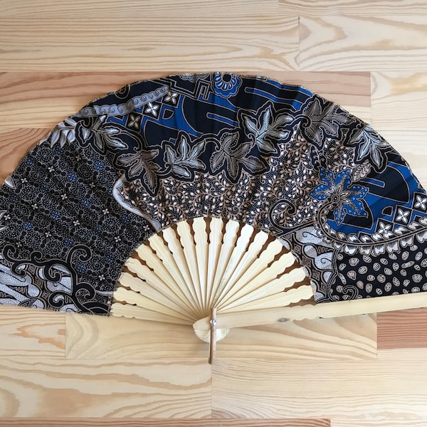 Batik hand fan | Big size | Flower | Multicolor | Home decor | Gift ideas for her | Summer must haves | Wedding favors | Folding hand fan