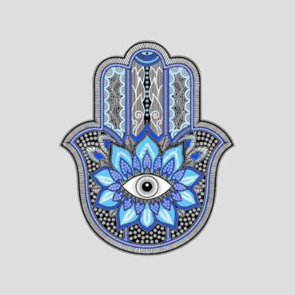 Sticker - Hamsa hand for luck beautifully colored - laptop sticker