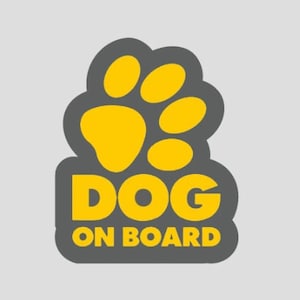 Sticker - Dog on Board Paw Love - car, truck sticker