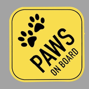 Sticker - Paws on Board, paw - car sticker