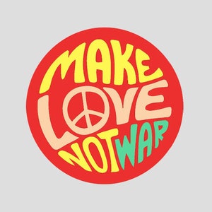 Sticker - Make Love Not War coexist peace sign - car, truck, laptop sticker