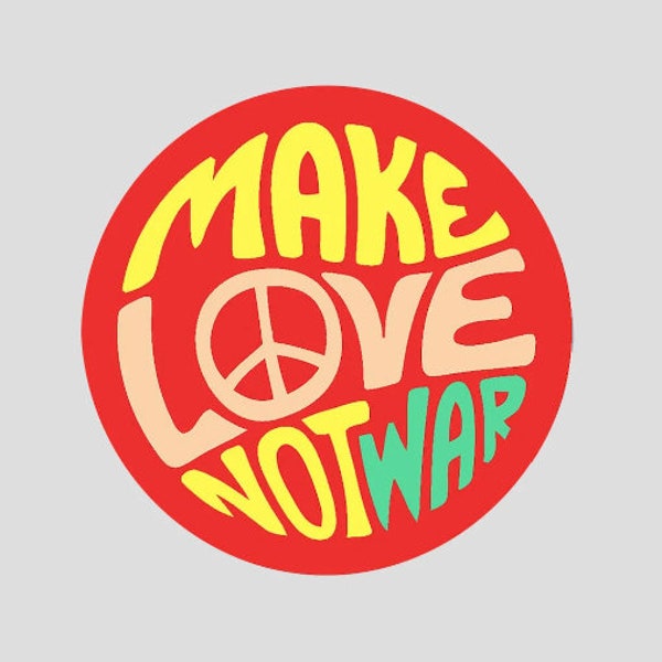 Sticker - Make Love Not War coexist peace sign - car, truck, laptop sticker