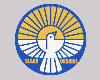 Sticker - Slava Ukraini, peace dove - Water proof laptop, water bottle, phone sticker