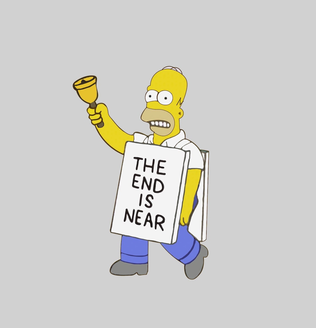 Sticker Homer Simpson, the End is Near Car, Truck, Laptop Sticker Etsy