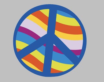 Sticker - Blue peace symbol sign - Water proof Car, laptop, water bottle, phone sticker