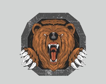 Sticker - Roaring Grizzly Bear - Water proof Truck, car, water bottle, laptop sticker
