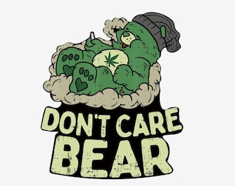 Sticker - Don't Care Bear - Water proof laptop, water bottle, phone sticker