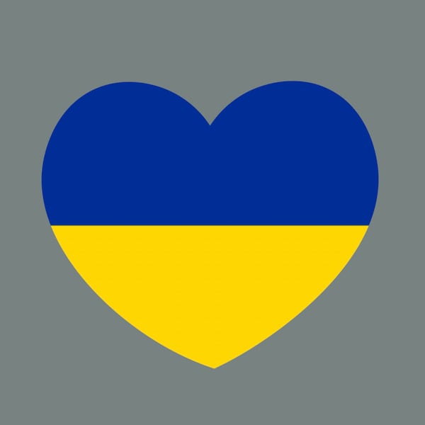 Sticker - Love heart Ukraine flag colors - car, truck, laptop, tumbler sticker