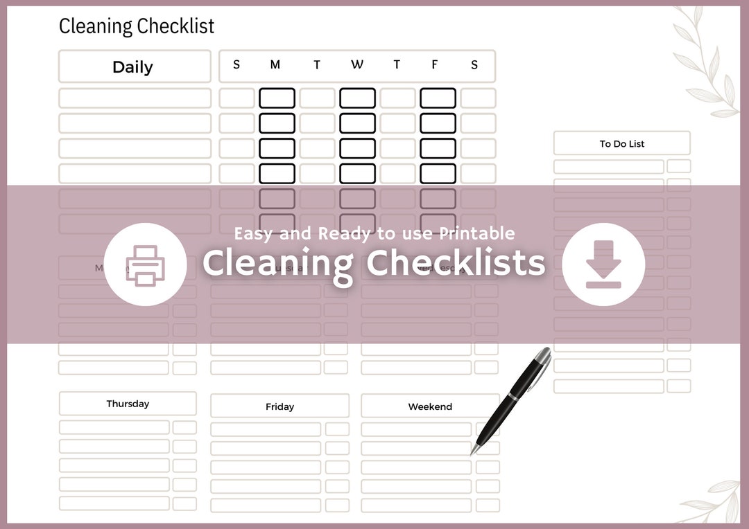 Cleaning Checklist Printable - Etsy Canada